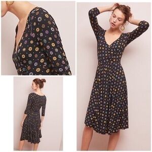 Anthropologie Maeve Archival MIDI Dress - Black Motif